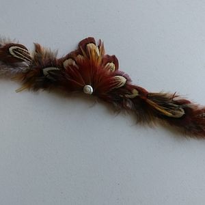 Vintage leather & feather headband nwt